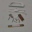 Patio Sliding Door Handle Set with Mortise Lock, Key Cylinder and Face Plate, Full Replacement Handle Lock Set Fits Door Thickness from 1-1/2" to 1-3/4", 3-15/16" Screw Hole Spacing, White