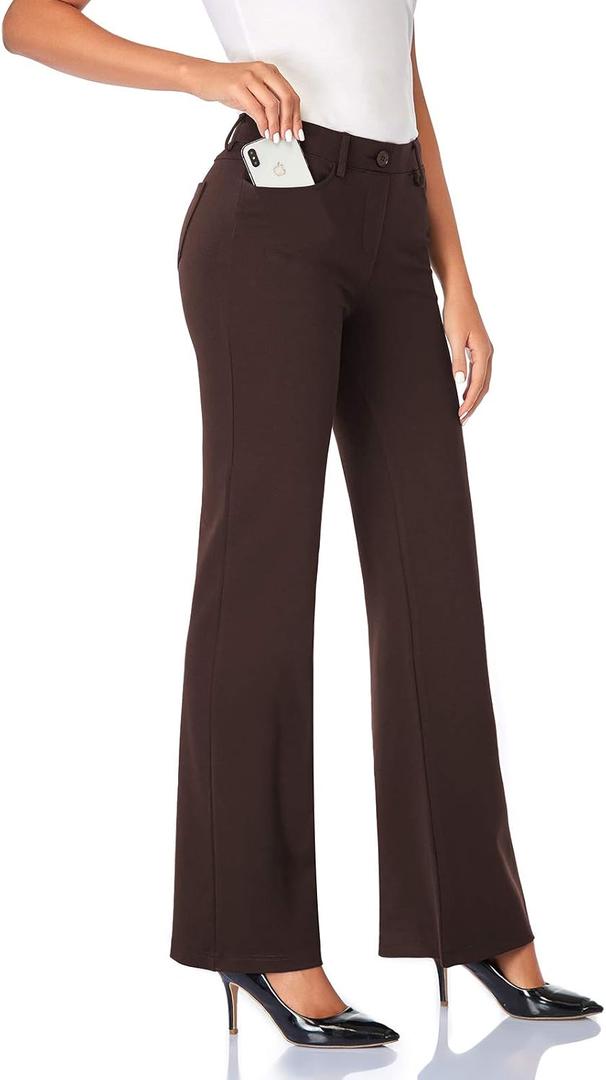 Tapata Women's 28''/30''/32''/34'' Stretchy Bootcut Dress Pants with Pockets Tall, Petite, Regular for Office Work Business, small