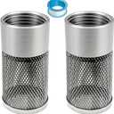 25MM Garden Hose Strainer, Hose Inlet Strainer Mesh Filter, Compatible with Livewell Pump, for Irrigation Garden High Pressure Sprayer Garden Hose Suction Line, with Blue Industrial Tape, 2PCS