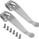 2 Pieces Knife Pocket Back Clip, 3-hole Titanium Alloy Deep Carry Pocket Clip with Screws for Spyderco C81 C10 C11, Stone Wash