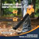 Leaf Blower Cordless with 4.0Ah Battery and Charger, 6 Speed Mode, 250MPH High Speed Lightweight Electric Leaf Blowers Cordless for Lawn Care, Patio, Garden Cleaning and Dust (Yellow)