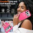 MOZOTER for iPhone 17 Pro Max Case with Kickstand,[Compatible with MagSafe] [12FT Military Grade Protection] Slim Translucent Matte Shockproof Phone Case,6.9",Rosered