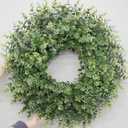 26'' Large Boxwood Wreath for Front Door Artificial Spring Wreath Boxwood Leaves Greenery Outdoor Door Wreaths for Porch Window Home Farmhouse Wall Decor Green Year Round Indoor Outdoor All Seasons