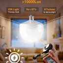 VOLISUN Full Spectrum Light Bulb 10000 Lux, 4000K-6000K Natural Sunlight Bulbs, Adjustable Color/Brightness/Timer, 1500LM, 21W Natural Light Bulbs E26/E27 for Floor Lamp