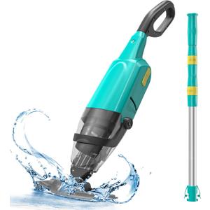 EFURDEN Pool Vacuum for Above Ground Pool, Cordless Handheld Rechargeable Pool Cleaner with Running Time Up to 60 Minutes for Sand and Debris, Ideal for In-Ground Pools, Spas, and Hot Tubs (Green)
