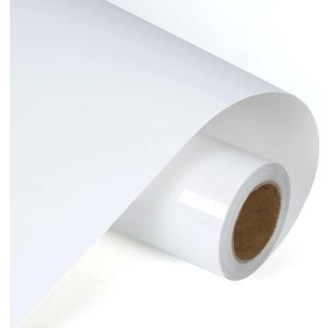 RENLITONG White HTV Iron on Vinyl 12Inch by 10ft Roll Heat Transfer Vinyl for T-Shirt HTV Rolls for All Cutter Machine - Easy to Cut & Weed for Heat Transfer Design