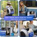 Cat and Dog Backpack Carrier, Foldable Breathable Pet Carrier Backpack with Mesh Ventilation, Large Portable Outing Traveling Pet Bag for Small, Medium Cats, Small Dogs, Blue