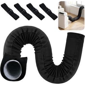 Tlswshsy 80 Inch Portable AC Hose Insulation Sleeve, Air Conditioner Exhaust Hose Cover with 4 Straps, Heat Shield Wrap for 5" & 5.9" Diameter Vent Hose Easy Installation (Black)