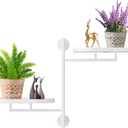 Window Rotating Plant Stand Shelf Indoor White Metal Floating Shelves 2-Tier Wall Mount Plant hanger Holders for Wall Planter Modern Home Decor window sill gifts