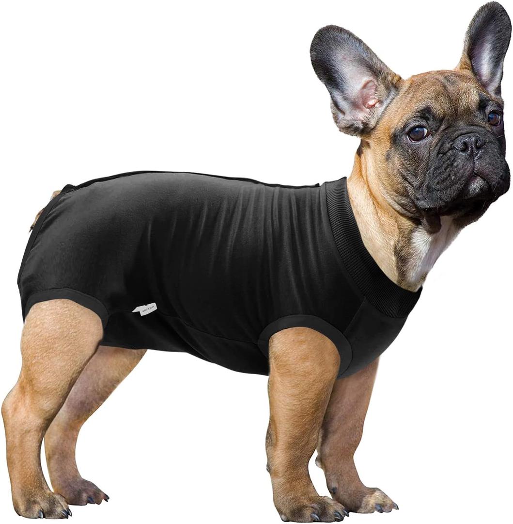 SAWMONG Recovery Suit for Dogs Female Male, Breathable Dog Onesie After Surgery Spay Neuter, Professional Dog Surgical Suit, Substitute Pet E-Collar Cone, Black, Medium