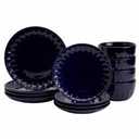 11 Pcs StoneweareCafe Navy Dinnerware set