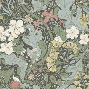 3 x HeloHo 16.14" X 393.7" Green Floral Wallpaper Peel and Stick Self Adhesive Removable Wallpaper Waterproof Contact Paper for Living Room Bedroom Decor