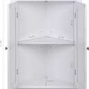 Spirich Floor Corner Cabinet with Two Doors and Shelves, Free-Standing Corner Storage Cabinets for Bathroom, Kitchen, Living Room, White