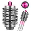 SAZIKA Large Round Volumizing Brush for Dyson Airwrap Styler, Nickel/Fuchsia Big Round Brush Volumizer Attachment for or Dyson Airwrap HS01 HS05 HS08, Smooth Hair,Volumizing and Curly Styling