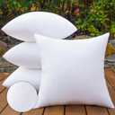 20x20 Outdoor Pillow Inserts Set of 4, Waterproof Square Throw Pillow Inserts, Soft Polyester Fill, Extra Fluffy and Supportive Perfect for Large Sofas, Beds, and Living Room Decor