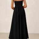 PRETTYGARDEN Women's Smocked Maxi Dresses 2025 Summer Beach Sundress Casual Spaghetti Strap Swing A Line Long Flowy Dress (Black)