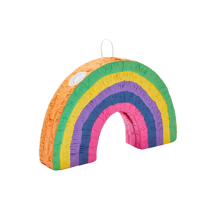 BLUE PANDA Rainbow Pinata - Small 16.8 x 3 x 10.7 in Rainbow Paper - Durable Corrugated Paper & Easy Fill - Birthday Party Pinata for Kids, Baby Shower & Pride