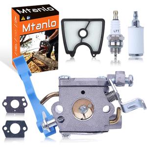 For Husqvarna 590460102 Carburetor For 125B, 125BX, 125BVX Leaf Blowers, OEM For Zama C1Q-W37, with 545 08 18-11 Air Filter & Fuel Line Kit For Optimal Per For mance