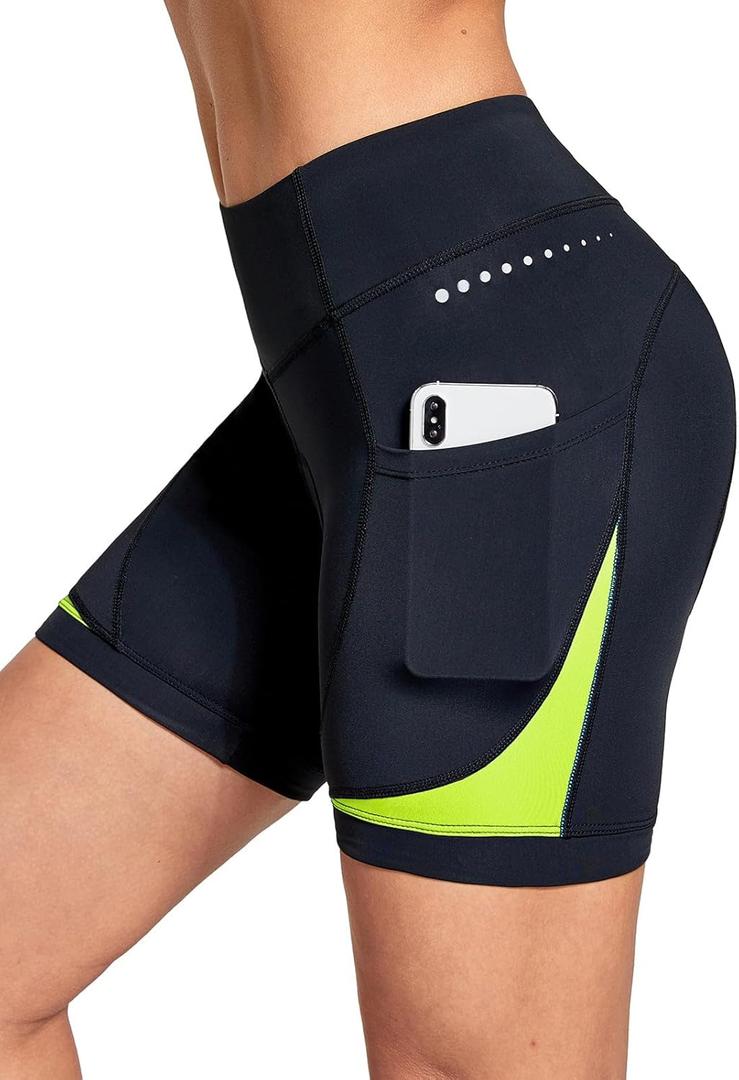 Baleaf 4D Padded Bike Shorts Women Cycling Underwear Gel Padding Pockets (Black, S)