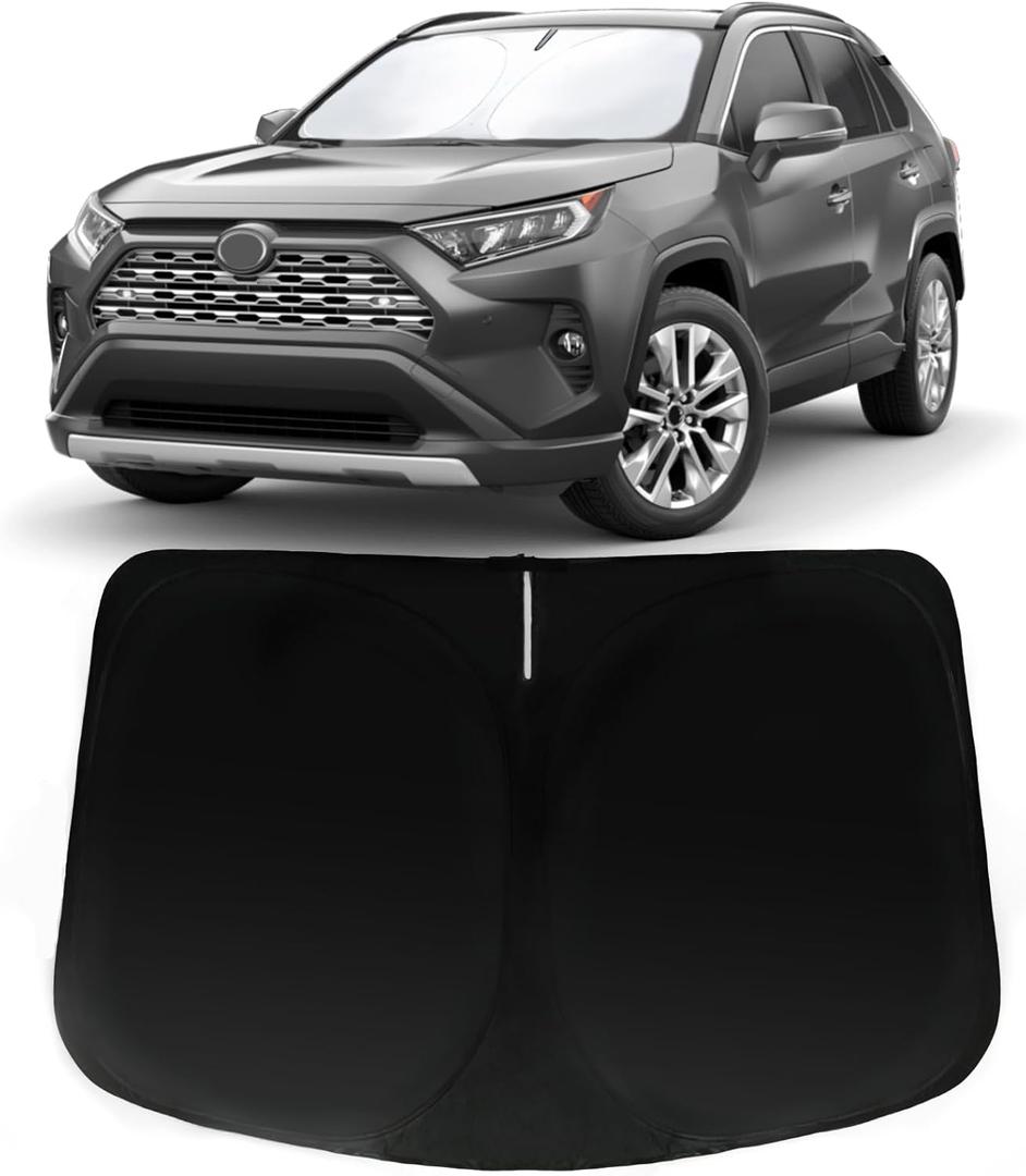 Windshield Sun Shade for Toyota RAV4 2013-2024 LE XLE Premium Limited XLE Adventure TRD Off-Road, Car Front Window Sunshade with 240T Sun Visor Protector Blocks UV Rays Heat Sun Shield Accessories