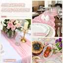 2 Pack Pink Cheesecloth Table Runner, 10Ft Boho Gauze Cheese Cloth Table Runners for Wedding, Party, Dinner, Baby Shower, 120 Inches Long Table Runner for Valentine's Day, Easter, Mother's Day Decor, 35 Inches X 120 Inches