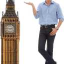 6 Ft Big Ben Cardboard Cutout British Themed Party Decorations Stand up Life Size London Decorations Big Ben Photo Prop Backdrop for England London Themed Party Decor(Brown,Classic)