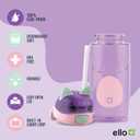 Ello Ellies 16oz Plastic Kids Water Bottle with Straw and Built-in Carrying Handle and Leak-Proof Locking Lid for School backpack, Lunchbox and Outdoor Sports, Cat