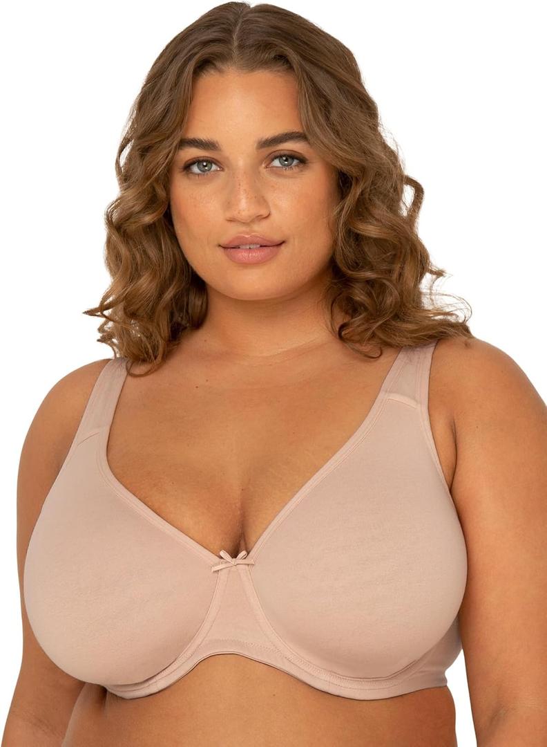 Fruit of the Loom Women's Plus-Size Cotton Unlined Underwire Bra (46DD, Sand)