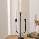Romadedi Candelabra Balck Candlestick Holders: Taper Candle Holders Metal Tall Vintage Candle Holders Iron for Table Centerpiece Antique Decor Fireplace Candle Stands Decorative Mantle (Black)