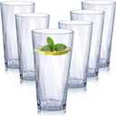 unbreakable Plastic Drinking Glasses,Set of 6, Shatterproof Drinking Cups, Plastic glass cups,20ozplastic Tumbler Cups, Dishwasher Safe (Clear, 20oz)