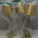 UME 3 Pack Cordless Table Lamp, Battery Operated Lamp - Portable Waterproof Rechargeable Table Lamp w/ 3 Color Temps & Stepless Dimming for Dinner, Desk, Cafe, Outdoor (Brushed Gold)