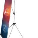 USCNC X Banner Stand Adjustable Fit Banner 23 x 63 to 32 x 78 Inch, Portable Travel Bag, Bigger, More Adaptable Advertising, Stores, Tradeshow, Restaurant, Event, Birthday & Party (1 PACk)