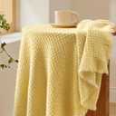 Bedsure Ginger Yellow Throw Blankets for Couch - Decorative Woven Throw Gifts with Tassels, Soft and Lightweight Farmhouse Blankets for Couch and Sofa, 50x60 Inches
