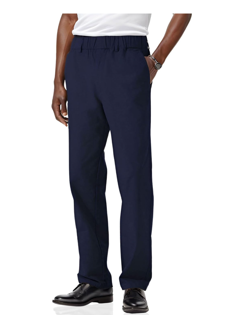 Soojun Men's Cotton Relaxed Fit Full Elastic Waist Twill Pants Size 36W x 30L