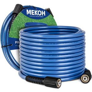 MEKOH 32ft Kink Resistant Pressure Washer Hose, 3400PSI 1/4" Power Washer Hose, M22-14mm Brass Fitting, High Pressure Replacement Hose for Electric, Hose Extension for Car Wash, Patio & Garden Clean
