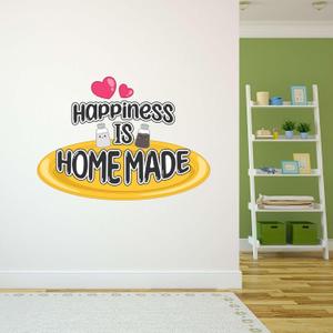 Wall Decal Happiness is Home Made Cute Home Wall Sticker Happiness is Home Made Cute Lettering Removable - Size: 30 in(W) x 21 in(H)