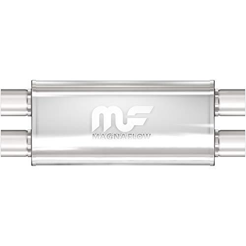 MagnaFlow Performance Exhaust Muffler 12469: 3"/3" Inlet/Outlet, 5x8x18" Oval, Stainless Steel, Satin Finish : Automotive
