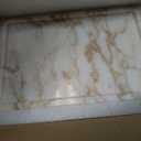 100% Natural Marble Serving Tray Luxury Marble Storage Tray for Home Decor Stone Tray for Bathroom/Kitchen/Vanity/Dresser,Plate Holder for Tissues, Candles, Towel (12" x 8" x 0.7")