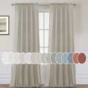 H.VERSAILTEX Linen Curtains Elegant Natural Linen Semi Sheer Curtains Energy Light Filtering Rod Pocket Window Treatments Panels for Living Room (Set of 2, Oatmeal, 52 inch W X 96 inch L)