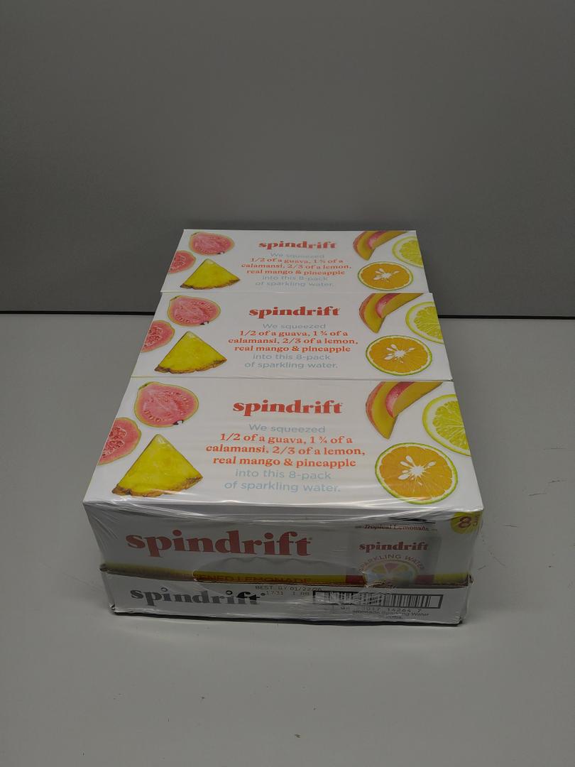 Tropical Lemonade Spindrift Sparkling Water 24pk x12oz l 20lbs.   BB 01/22/26