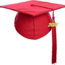 2 x Newrara Graduation Unisex Matte Adult Graduation Cap with Tassel (Red)