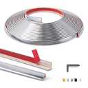 Art3d 20ft Outside Vinyl Corner Trim Peel and Stick for Tile and Wall Edges, Furniture Decoration Stainless Steel