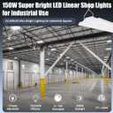 High Bay LED Shop Light 150W 22500LM 0-10V Dimmable 5000K Daylight | 120-277V 1.35 FT Commercial LED Linear High Bay Lights for Warehouse Workshop Supermarket Stadium Library,ETL1 Pack-New