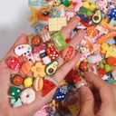 MGGFBLEY Assorted Resin Charms for DIY Bracelet & Keychain Making Mini Candy, Bear, Fruit & Animal Style Charms for Crafts