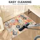 2 Pcs Washable Indoor Doormat 18" x 30" Non Slip Retro Floor Mat Area Rug Absorbent Entrance Rug Distressed, Accent Throw Rug for Bedroom Kitchen Entryway Bathroom(Cream)