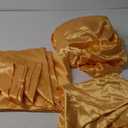 Vonty Satin Sheets Twin Silky Soft Satin Bed Sheets Yellow Gold Sheet Set, 1 Deep Pocket Fitted Sheet + 1 Flat Sheet + 1 Pillowcases