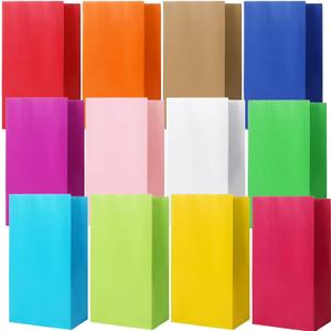 120 Pcs Solid Color Party Favor Wrapped Treat Bags 12 Colors Small Goodie Gift Paper Candy Bags for Birthday Baby Shower Wedding Crafts and Activities, 5.1 x 3.1 x 9.4 Inch