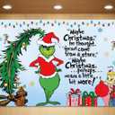Sunwer Merry Christmas Photo Booth Backdrop Green Elf Winter Holiday Party Decor Xmas Indoor Outdoor Wall Hanging Background Decoration Supply (75ft)