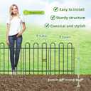 FOREHOGAR Metal Garden Fence 30 in H x 16 ft L, No dig Garden Border Yard Fencing, Dog Fence Outdoor Temporary Animal Barrier for Flower Bed Lawn and Patio, 8 Panels + 9 Stakes Black