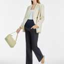 AFITNE Women's Stretch Maternity Jeans Over The Belly Straight Leg Pregnancy Pants with Denim Like Material (S)